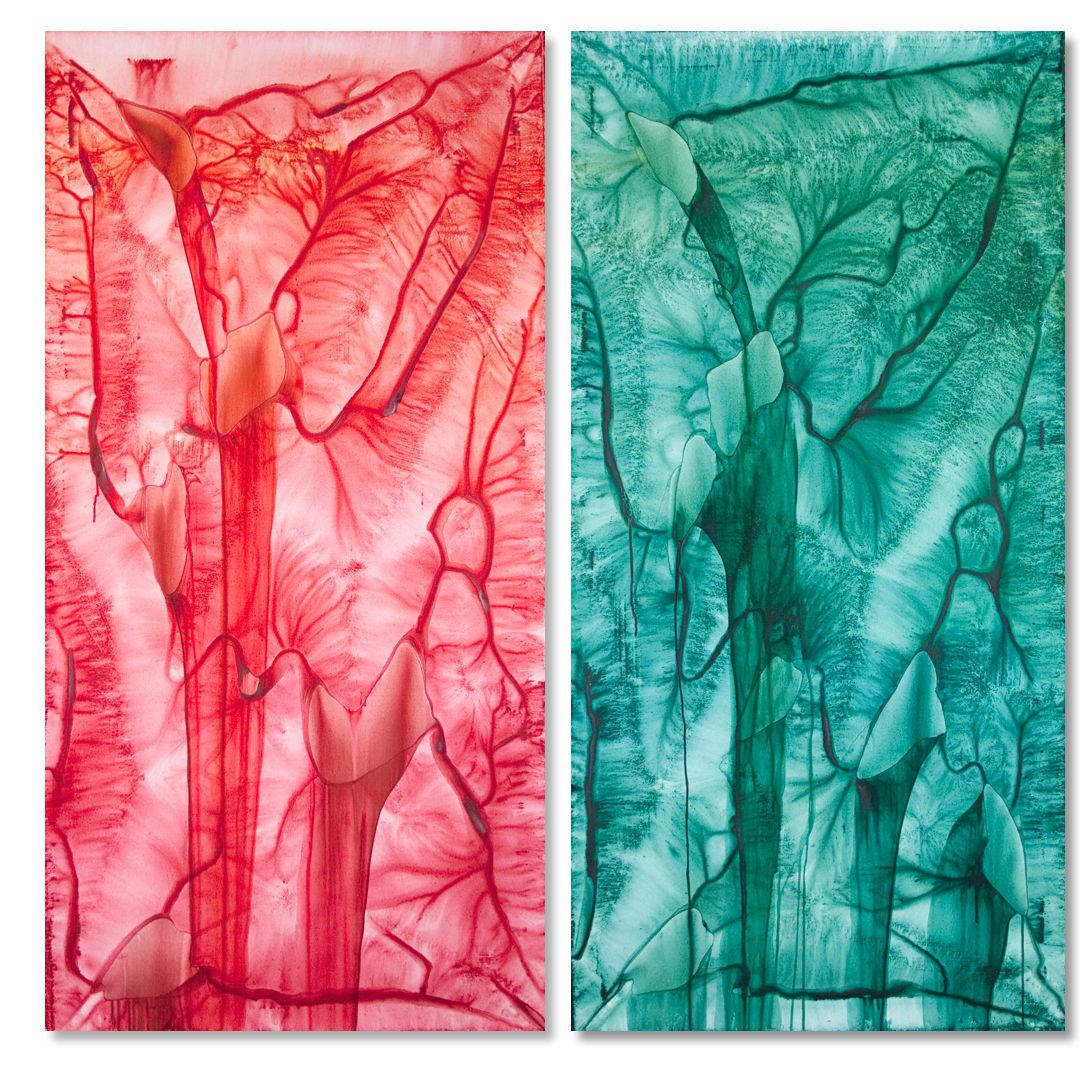 595 - untitled 760 * 1520 mm acrylic on polyester © Anita Levering 2014