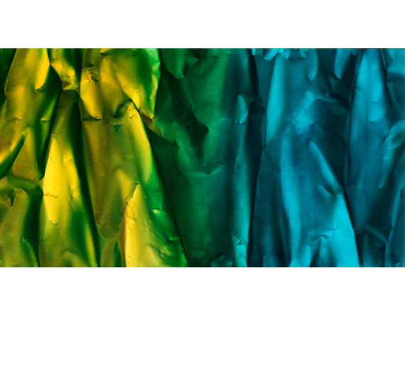 616 - yellow turquoise 560* 1200 mm acrylic and oil on polyester © Anita Levering 2014