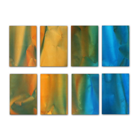 620 - [195] blue mango 200*300 mm each acrylic and oil on polyester © Anita Levering 2014 