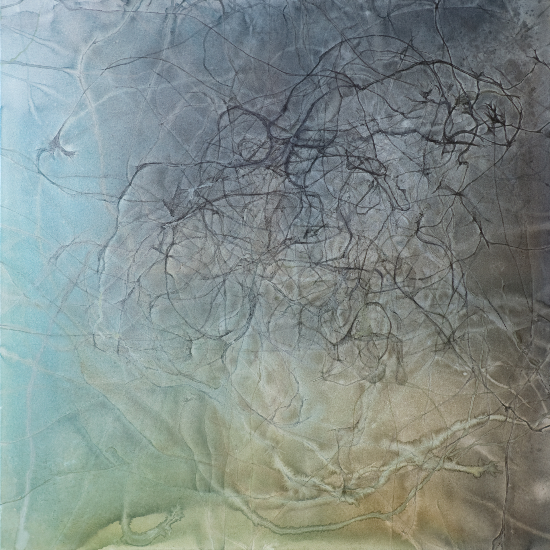 635 - high cloud 1000 * 1000 mm watercolor on polyester © Anita Levering 2015