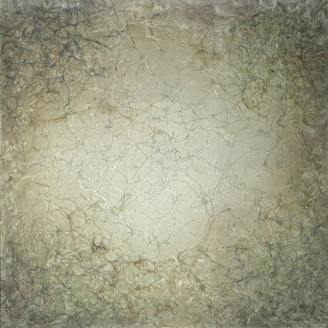 648 - bioturbation 1500 * 1500 mm vermi solution, pigment on canvas © Anita Levering 2016