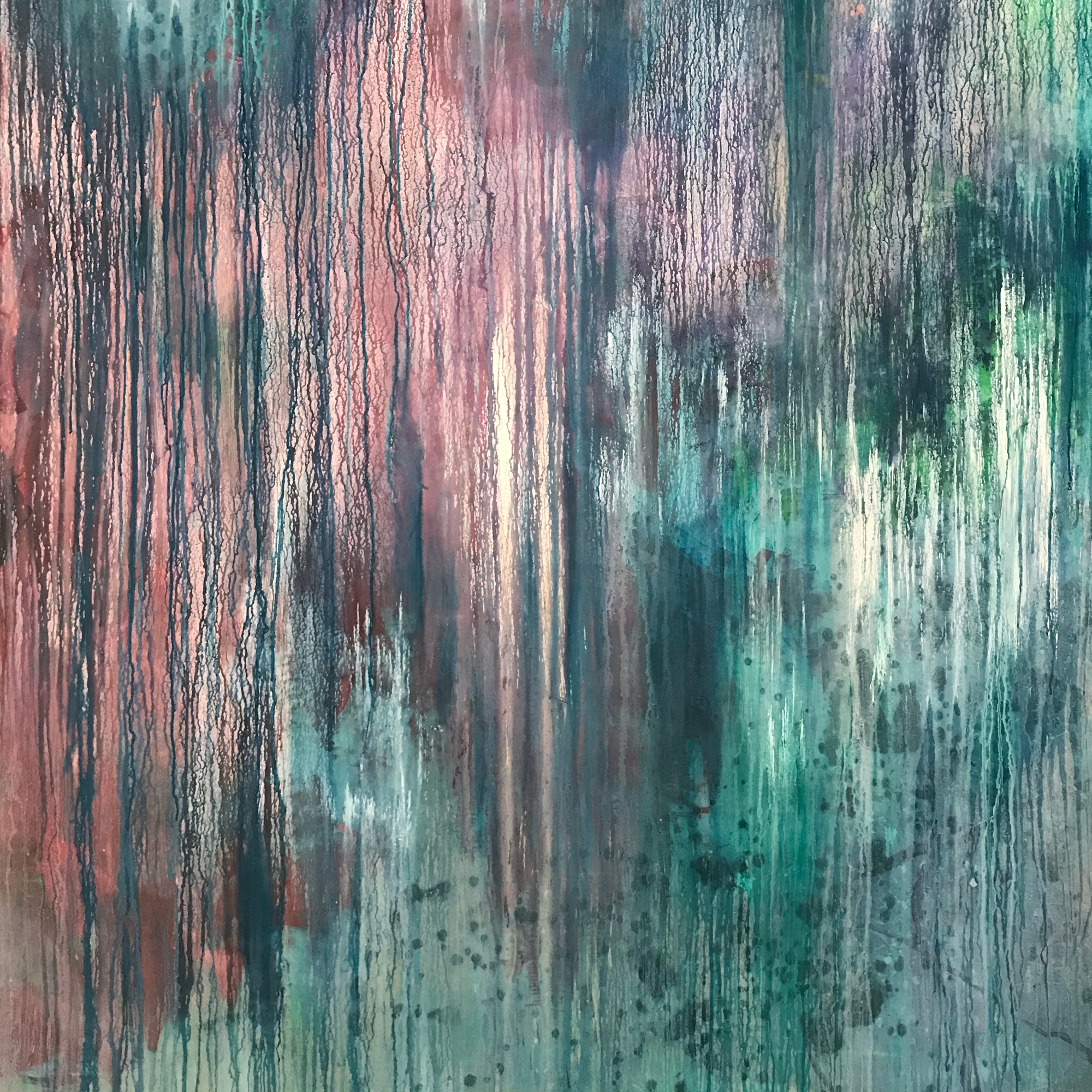 648 - bioturbation 1500 * 1500 mm vermi solution, pigment on canvas © Anita Levering 2016